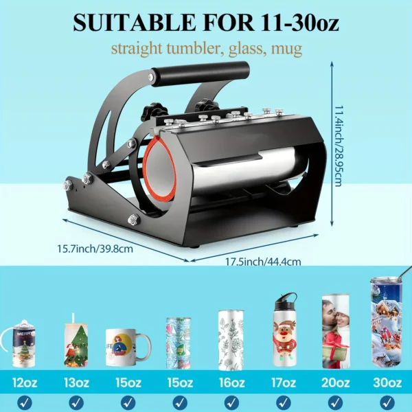 Prensa Cilíndrica 3 en 1 Easy Multifuncional 110v 220v para sublimación - Image 3